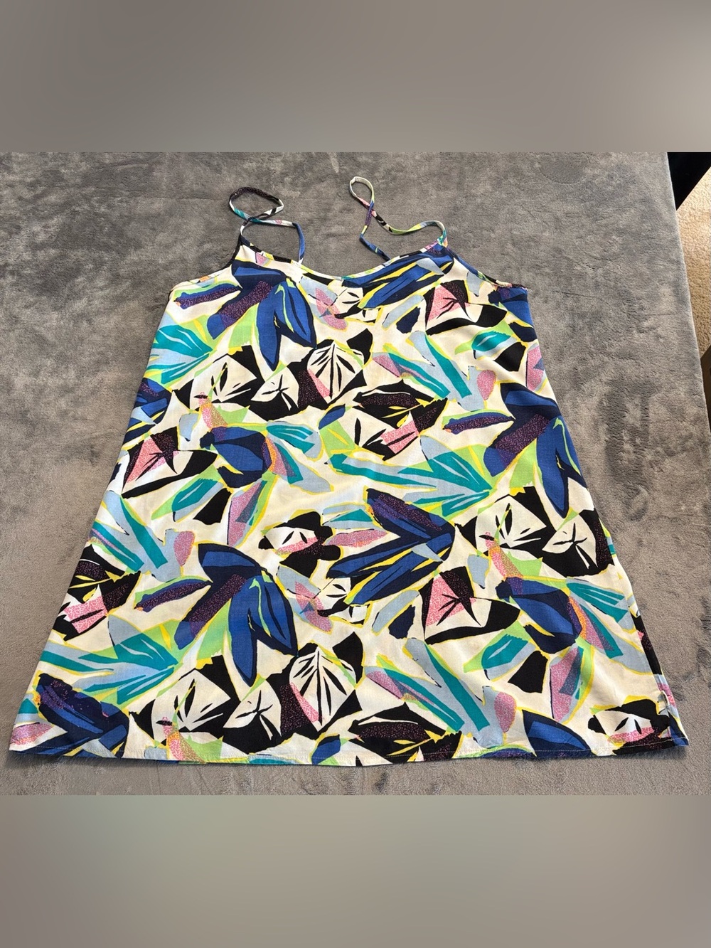 Vans Tropical Abstract Print Cami Mini Dress with Adjustable Spaghetti Straps - Picture 4 of 16